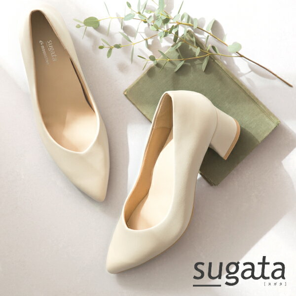 sugata パンプス ヒール フォーマルシューズ 5.0cmヒール 1E 痛くない 歩きやすい レディース ポインテッドトゥ フレアソール ムーンスター MS SGT370
