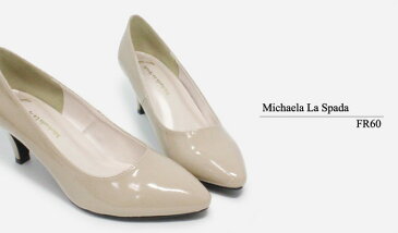 パンプス レディース フォーマル オフィス 痛くない おしゃれ 太ヒール 歩きやすい 黒 Michaela La Spada FR60 送料無料