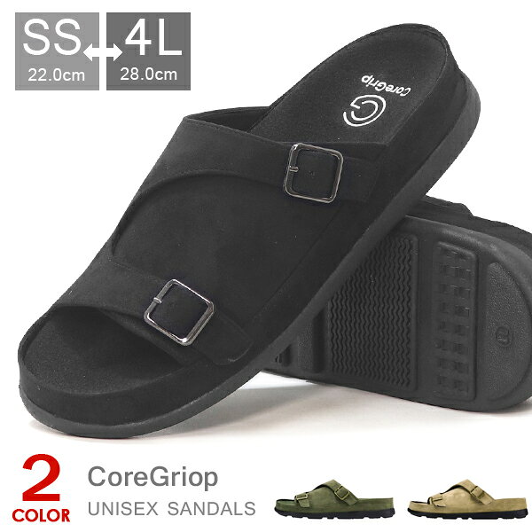 CoreGriop サンダル メンズ レディース 健康サンダル コンフォートサンダル フラットサンダル 軽量 履きやすい 柔ら…