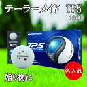 名入れゴルフボール 3営業日出荷対応 送料無料 ゴルフボール 名入れ テーラーメイド TP5 1ダース(12球) 背景ネームデザイン 還暦 退職 誕生日 父の日 コンペ ホールインワン 敬老の日 プレゼント ギフト オウンネーム