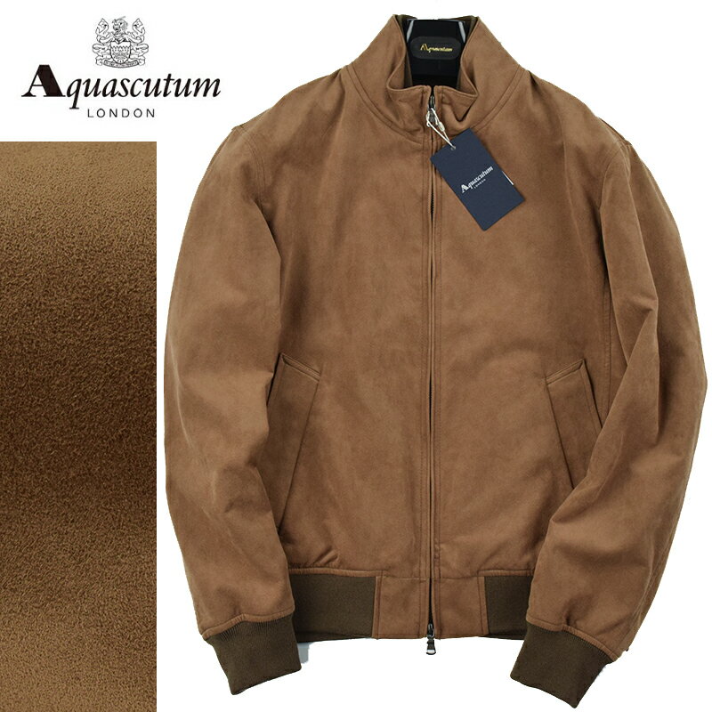 アクアスキュータム ◆Aquascutum アクアスキュータム◆秋冬モデル 定価 132,000円 合成皮革 スエード調ブルゾン ブラウン(36・40サイズ)