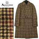 ◆Aquascutum アクアスキュータム◆定価 170,500円 日本製 クラブチェック柄 ベルテッドコート メンズコート ビジネス カジュアル