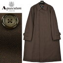 アクアスキュータム ◆Aquascutum アクアスキュータム◆定価 176,000円 日本製 バルカラーロングコート 茶(36サイズ)　メンズコート ビジネス カジュアル