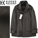◆HIROKO KOSHINO ヒロココシノ◆【70 OFF】ライナー付き スタンドカラーコート グレー (Sサイズ) メンズコート
