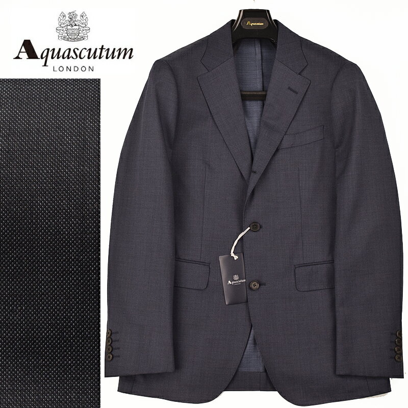 アクアスキュータム ◆Aquascutum アクアスキュータム◆春夏モデル 定価 82,500円 日本製 シャークスキン ウールジャケット 紺(A6・A7サイズ) メンズジャケット ビジネス カジュアル おしゃれ