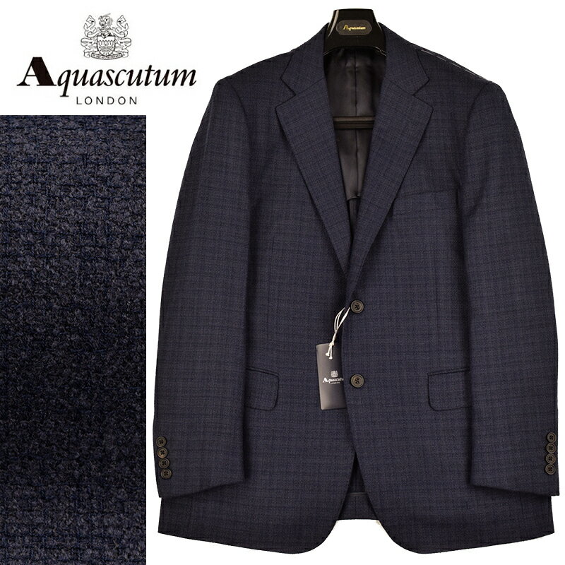 アクアスキュータム ◆Aquascutum アクアスキュータム◆春夏モデル 定価 154,000円 日本製 綿・ウールジャケット 紺(AB6サイズ) メンズジャケット ビジネス カジュアル おしゃれ