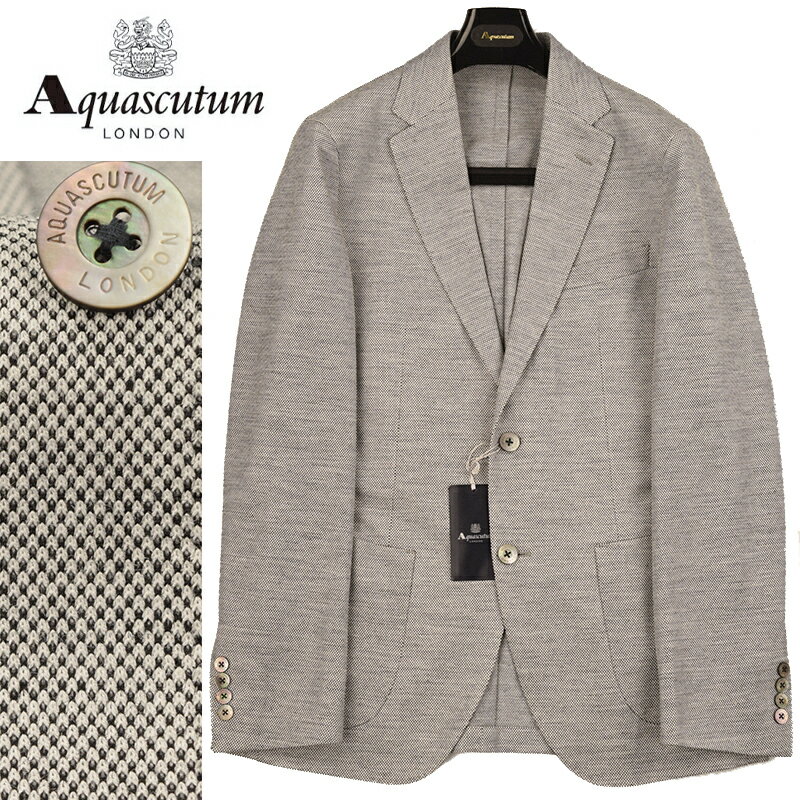 アクアスキュータム ◆Aquascutum アクアスキュータム◆春夏モデル 定価 104,500円 日本製 メッシュ リネン100％ ジャケット グレー (40サイズ)メンズジャケット