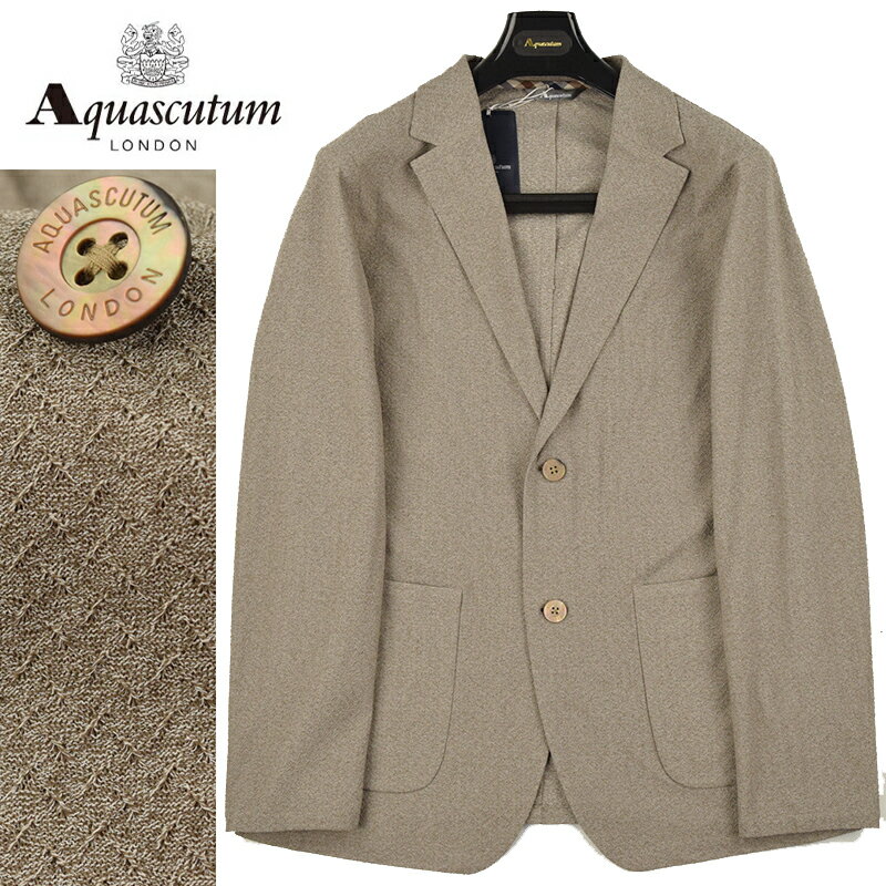 ◆Aquascutum アクアスキュータム◆【75％OFF】 春夏モデル 定価 52,800円 日本製 カーディガンジャケット モカブラウン(40サイズ)メンズジャケット ビジネス カジュアル おしゃれ