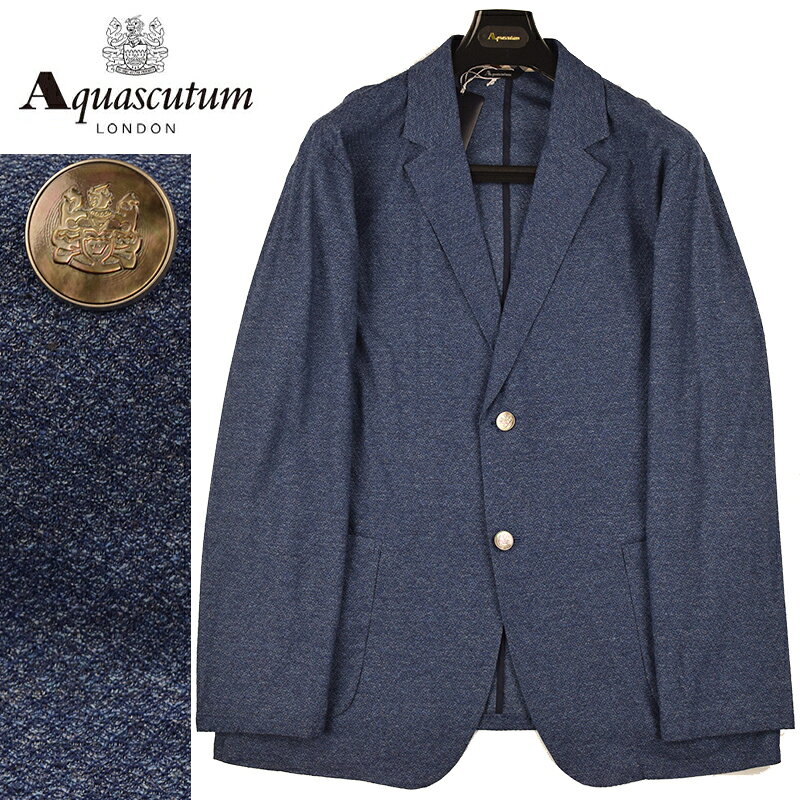 ◆Aquascutum アクアスキュータム◆【75％OFF】 春夏モデル 定価 77,000円 日本製 メランジジャージー カーディガンジャケット 紺(2Lサイズ)(大きいサイズ・キングサイズ・ビッグサイズ)メンズジャケット ビジネス カジュアル おしゃれ