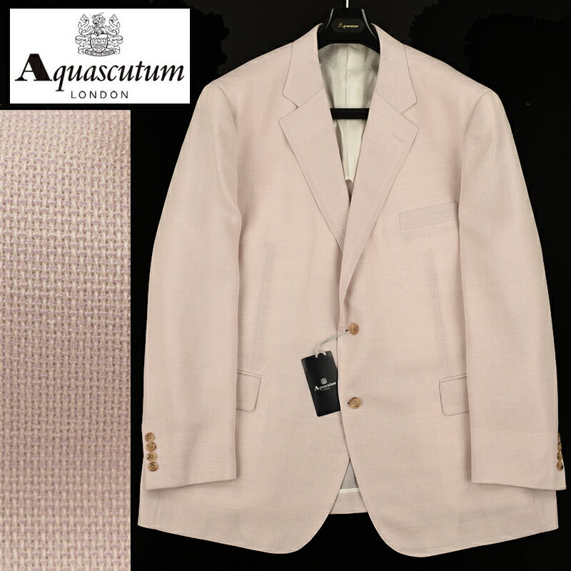 ◆Aquascutum アクアスキュータム◆【70%OFF】春夏モデル 定価 110,000円 日本製 シルク・リネン混ジャケット ピンク系 (4Lサイズ) (大きいサイズ・キングサイズ・ビッグサイズ)メンズジャケット
