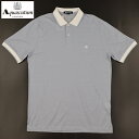 ◆Aquascutum アクアスキュータム◆定価 30,800円 日本製 半袖 シルクコットンポロシャツ ブルー(LLサイズ)メンズシャツ