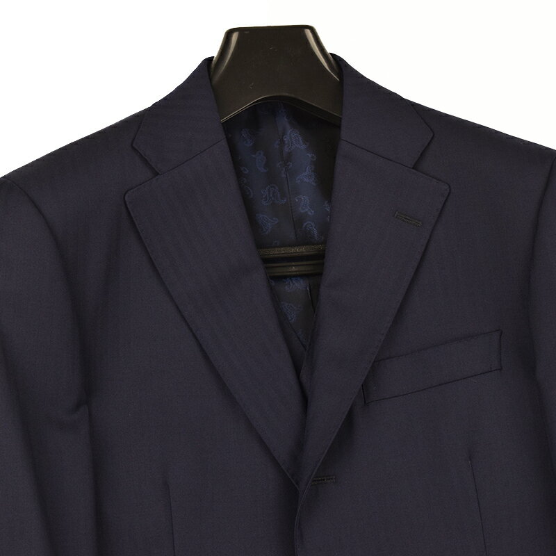 ◆azabu tailor/麻布テーラー◆サンプル品 秋冬モデル 【カノニコ/CANONICO】イタリア製生地 PERENNIAL使用 スリーピース シャドーストライプ メンズスーツ 紺(A5相当)