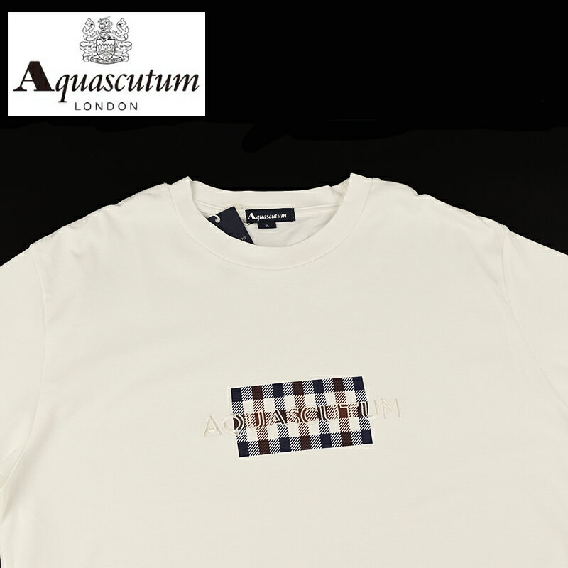 Rakuten - ◆Aquascutum アクアスキュータム◆【70％OFF】定価 18,700円 ロゴ 半袖 Tシャツ 白(2L・3Lサイズ)(大きいサイズ・キングサイズ・ビッグサイズ)メンズシャツ