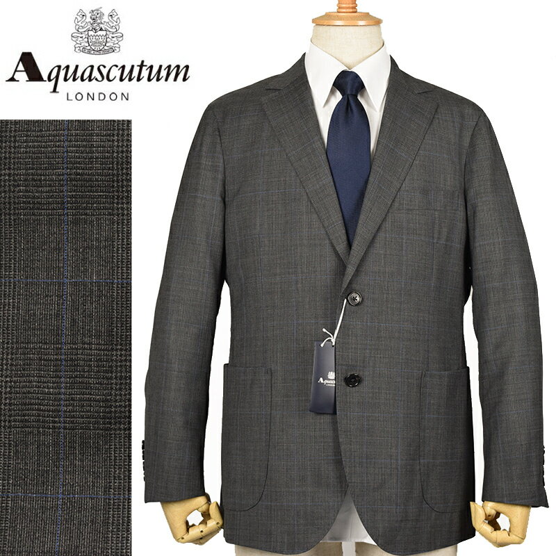 アクアスキュータム 洋服 メンズ ◆Aquascutum アクアスキュータム◆【70％OFF】春夏モデル 定価 110,000円 日本製 シルク混 グレンチェック柄ジャケット グレー(AB6・AB7サイズ)メンズジャケット ビジネス カジュアル おしゃれ