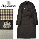 ◆Aquascutum アクアスキュータム◆定価154,000円 日本製 取外ライナー付き ベーシック ダブル トレンチコート 黒(サイズ4) レディースコ..