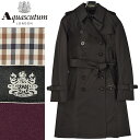 ◆Aquascutum アクアスキュータム◆定価143,000円 日本製 取外ライナー付き ベーシック ダブル トレンチコート 黒(ショート丈)(サイズ4) レディースコート