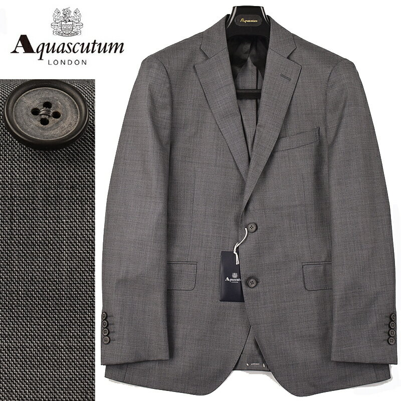 アクアスキュータム ◆Aquascutum アクアスキュータム◆春夏モデル 定価 99,000円 日本製 シャークスキン ウールジャケット グレー メンズジャケット ビジネス カジュアル おしゃれ