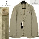 ◆INTERMEZZO インターメッツォ◆【70％OFF】春夏モデル 定価 45,100円 日本製【J∞QUALITY】ストライプジャケット カーキ (大きいサイズ キングサイズ ビッグサイズ)メンズジャケット ビジネス カジュアル