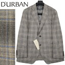 ◆D 039 URBAN ダーバン◆【70％OFF】春夏モデル 定価 108,900円 日本製 チェック柄 シルク リネン混ウールジャケット グレー(AB6 AB7サイズ)メンズジャケット ビジネス カジュアル おしゃれ