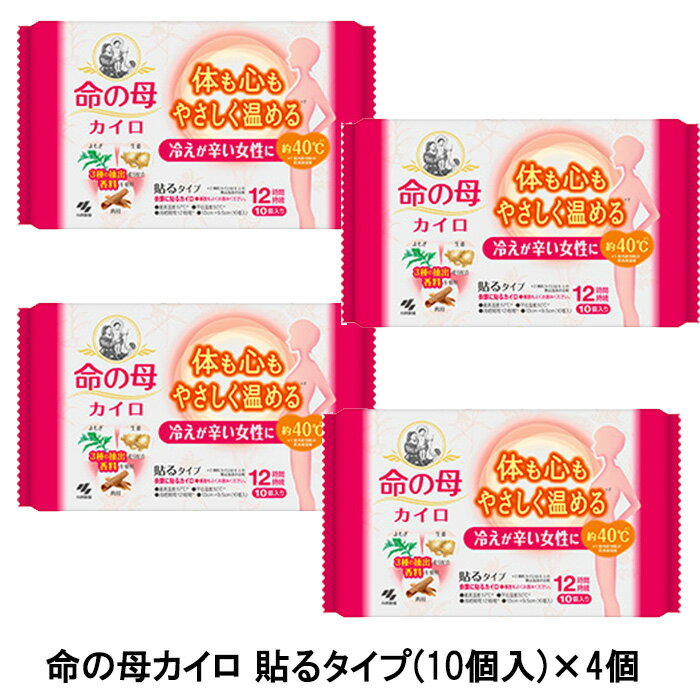 命の母 カイロ 貼るタイプ（10個入）×4個入り 命の母カイロ 貼るカイロ ホッカイロ ほっかいろ カイロ 使い捨て 使い捨てカイロ 女性 冷え性 小林製薬 まとめ売り まとめ買い 送料無料 ☆7【4504】