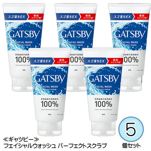 ギャツビー フェイシャルウォッシュ パーフェクトスクラブ(130g)×5個 洗顔フォーム 洗顔料 メンズ スクラブ マンダム GATSBY 買い回り 買いまわり まとめ買い 送料無料 ☆7【2058】