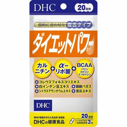 【3167】DHC サプリメント ダイエットパワー 20日分（60粒） サプリ ディーエイチシー フォースコリー α-リポ酸 ファビノール カルニチン アミノ酸 食物繊維
