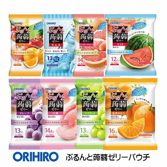 【3167】オリヒロ　ORIHIROぷるんと蒟蒻ゼリー20g6個入★押し出して食べるパウチタイプの蒟蒻ゼリー★【48個まで1配送】※49個以上は個口分送料となりますのサムネイル