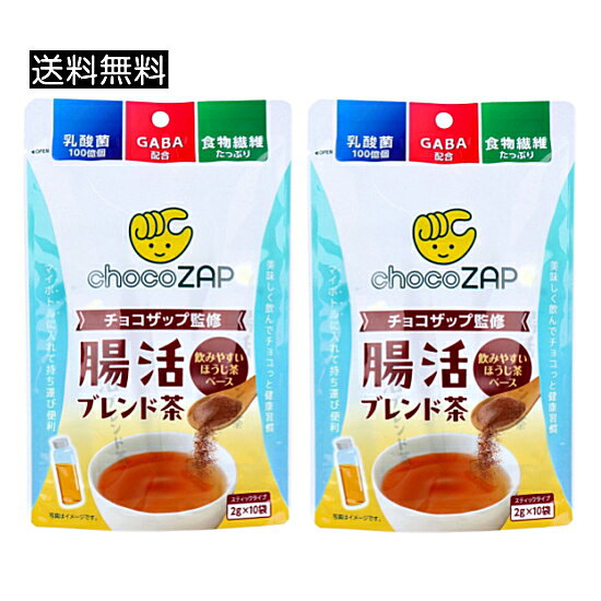 チョコザップ監修 腸活ブレンド茶(2g×10袋)×2個 腸活 お茶 ブレンド茶 健康茶 乳酸菌 GABA 食物繊維 スティックタイプ ほうじ茶 新日配薬品 健康食品 お買い物マラソン 買い回り 買いまわり メール便送料無料 ☆3【3167】