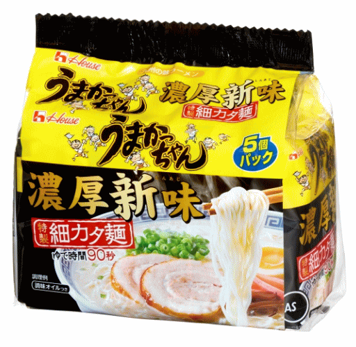 うまかっちゃん 濃厚新味　5食入り×1個 　特製細カタ麺 ハウス食品　袋麺 インスタント 【6213】 superkid-10015177 生活便利創庫スーパーキッド パッケージ画像