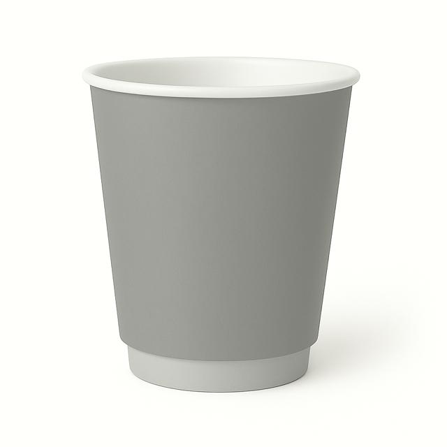 GOODsMAN　ダブルウォールカップ　8オンス　グレー・ライトグレー　500個　25個×20袋　二重断熱カップ　おしゃれ　8oz