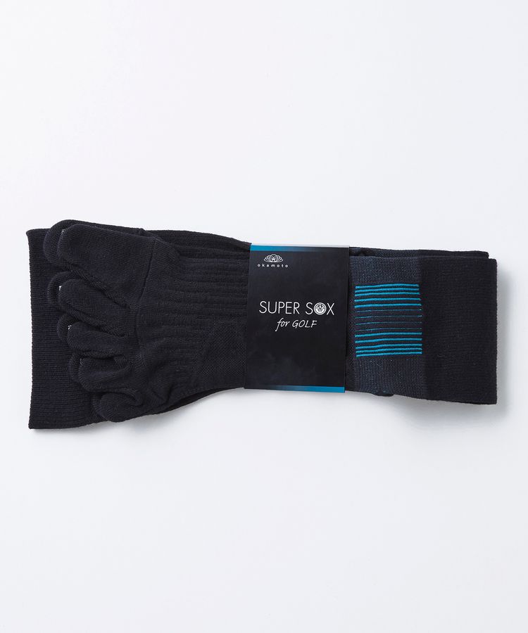 【WEB限定】スーパーソックス SUPER SOX GOLF 5本指 ハイソックス丈 滑止付 | 25-27cm スポーツ ソックス メンズ 五本指 ソックス 靴下 ゴルフ 夏用 消臭靴下 蒸れない 消臭 臭い okamoto ビジネス 防臭 臭わない 紳士 男性 消臭 夏