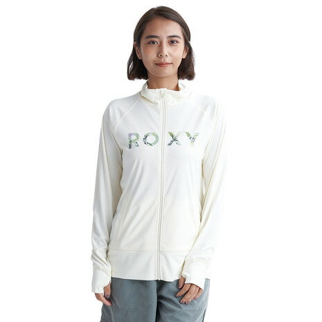 ロキシー(ROXY)(レディース)ラッシュガード 長袖 SIMPLY BOTANICAL ロゴ スタンド 24SPRLY241028OWT ロキシー(ROXY)(レディース)ラッシュガード 長袖 SIMPLY BOTANICAL ロゴ スタンド 24SPRLY241028OWT