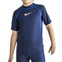 ナイキ（NIKE）（キッズ）スクール水着 水着 ラッシュガード 半袖 子供 男の子 ボーイズ UVカット UPF50+ 紫外線対策 1981915-10 120