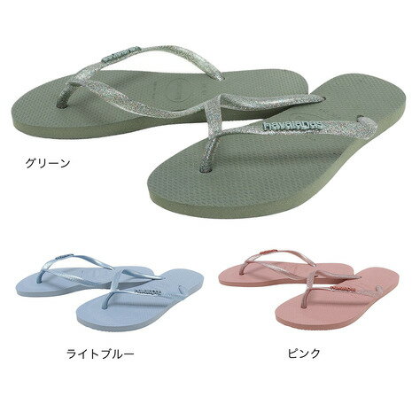 ハワイアナス ハワイアナス（HAVAIANAS）（レディース）Slim Logo Metallic ビーチサンダル 4119875