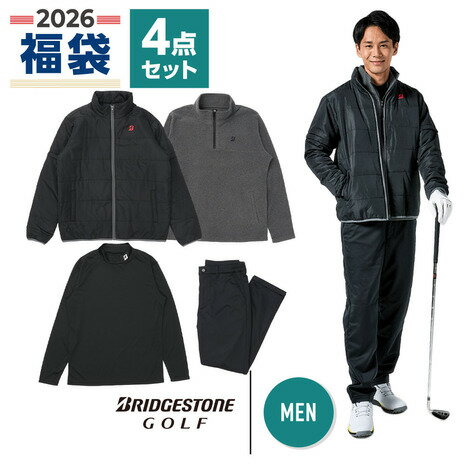 ブリヂストンゴルフ（BRIDGESTONE GOLF）（メンズ）2026年新春福袋 ゴルフ メンズ 4点セット ブラック 中綿ブルゾン フリース 裏起毛パンツ モックネックシャツのサムネイル
