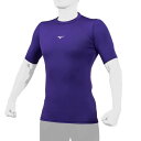 ミズノ(MIZUNO)(メンズ、レディース)野球 半袖 アンダーシャツ バイオギア ローネック 12JABC3167