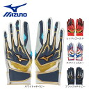 ミズノ(MIZUNO)(メンズ)ミズノプロ バッティンググローブ 野球 シリコンパワーアークW 両手用 1EJEA520