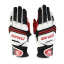 マルーチ(marucci)(メンズ)バッティング用グローブ 野球 ブズン 両手用 MBGFZNP-W/BK/R