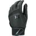アンダーアーマー(UNDER ARMOUR)(メンズ)バッティンググローブ 両手用 ヤード ノンカラー 1364497 BLK/BLK BB 高校野球対応 黒