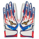 ミズノ(MIZUNO)(メンズ)バッティング用グローブ 野球 ミズノプロ シリコンパワーアークW 両手用 1EJEA52001