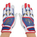 ローリングス(Rawlings)(メンズ)バッティンググローブ 両手用 野球 ミレニア バッティンググラブ EBG22S01-W/BLU-S