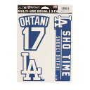 MJ・MLB(MJ・MLB)(メンズ、レディース、キッズ)野球 ドジャース 大谷翔平選手 シール3点セット ドジャース オオタニ 3Pファンデカールステッカー