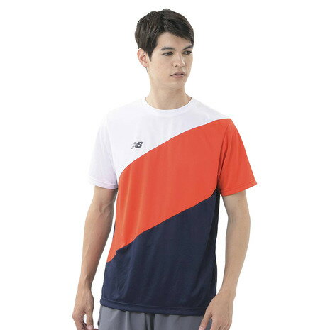 ニューバランス（newbalance）（メンズ）テニスウェアカラーブロックプラクティス用半袖Tシャツ