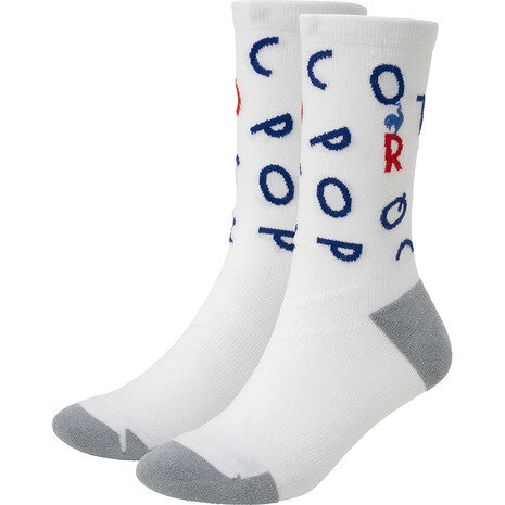 ルコックスポルティフ（lecoqsportif）（メンズ、レディース）テニス ソックス MoveSox 総柄 ミドル丈 QMAXJB11 WHBL