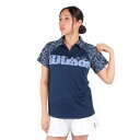 【最大7万ポイントバック!要エントリー&抽選★5/1限定】ウイルソン(Wilson)(レディース)テニスウェア レディース プリント 半袖 ポロシャツ 紫外線遮...