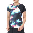 アドミラル(Admiral)(レディース)テニスウェア アシンメトリースラッシュグラフィック Tシャツ ATLA430-BLK