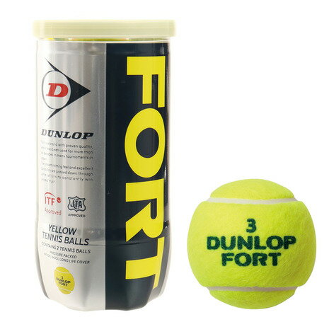 ダンロップ（DUNLOP）（メンズ レディース キッズ）硬式用テニスボール フォート 缶 2個入り DFEYL2TIN 自主練