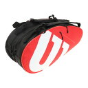 ウイルソン（Wilson）（メンズ レディース キッズ）テニス ラケットバッグ TEAMJ 6PK RACKET BAG RED/WHT WR8021602001 （6本収納可）