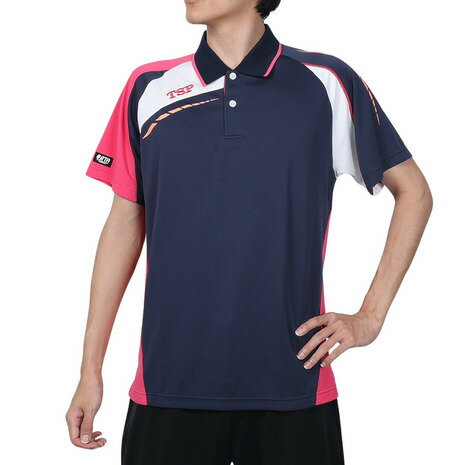 ティーエスピー(TSP)(メンズ)卓球ウエア シャツ アルテシャツ ネイビー×ピンク 031405-0105