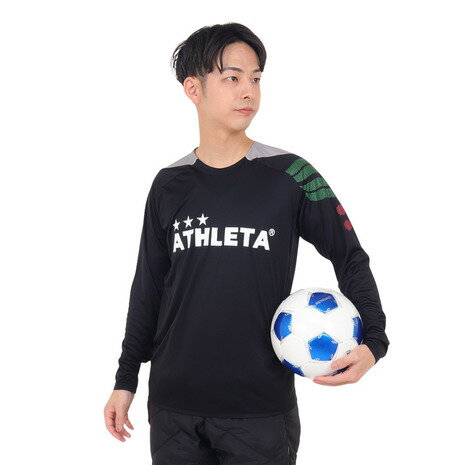 アスレタ(ATHLETA)(メンズ)サッカー フットサルウェア 長袖プラクティスシャツ XE-449 BLK アスレタ(ATHLETA)(メンズ)サッカー フットサルウェア 長袖プラクティスシャツ XE-449 BLK